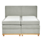 Beliani DYNASTY - Box spring bed - Light gray - 160 x 200 cm - Polyester