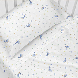 Happy Friday Sheet set 2 pieces Baby whale 100x130 cm (Cot) Multicolor