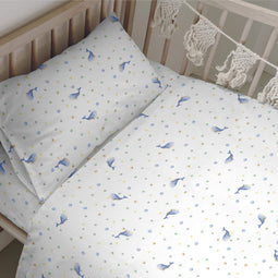 Happy Friday Duvet cover set 2 pieces Baby whale 115x145 cm (Cot bed) Multicolor