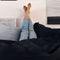 Happy Friday Basic Duvet cover Black
