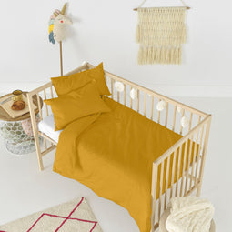 Happy Friday Basic Duvet cover set cot 2 piece Mustard