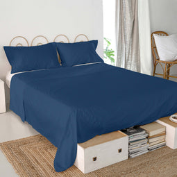 Happy Friday Basic Bed sheet Navy