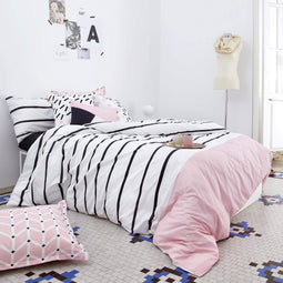 Happy Friday Blush Duvet cover