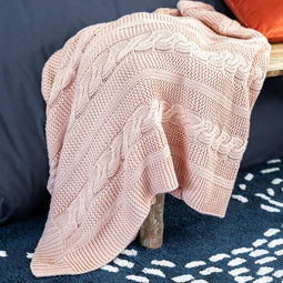 Happy Friday Plaid Braid 130x170 cm Pale rose
