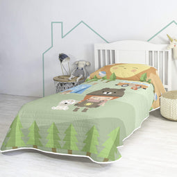 Happy Friday Camping Bedspread