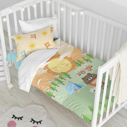 Happy Friday Camping Duvet cover set cot 2 piece