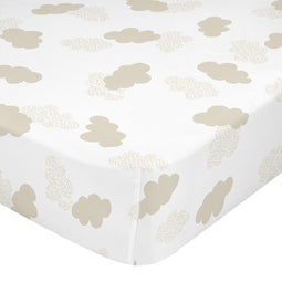 Happy Friday Clouds Fitted sheet Beige