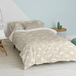 Happy Friday Clouds Duvet cover set 2 piece Beige