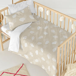 Happy Friday Clouds Duvet cover set cot 2 piece Beige