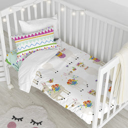 Happy Friday Cute llamas Duvet cover set cot 2 piece