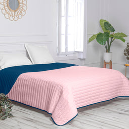 Happy Friday Dash Bedspread Pink/navy