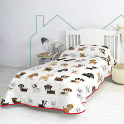 Happy Friday Dogs Bedspread