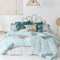 Happy Friday Foliage mint Duvet cover