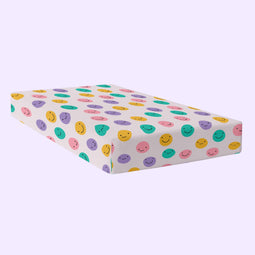 Happy Friday Fitted sheet Funny faces 105x200x32 cm (Single) Multicolor