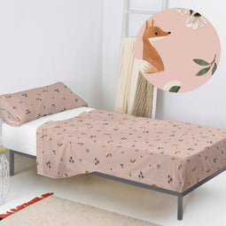 Happy Friday Sheet set 2 pieces Fox forest 180x270 cm (Single) Multicolor