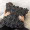 Happy Friday Geo felt Decorative cushion cover 50x50 cm Black