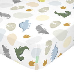 Happy Friday Fitted sheet Happydino 70x140x14 cm (Cot bed) Multicolor