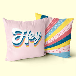 Happy Friday Hey Decorative cushion cover 50x50 cm (Pack of 2)