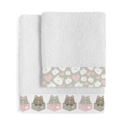 Happy Friday Kitty Towel set Pack of 2