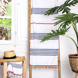 Happy Friday Lagoon Hammam towel set 100x180 + 60x100 cm Blue