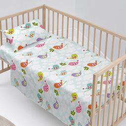 Happy Friday Little birds Sheet set cot 2 piece