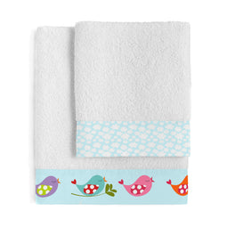 Happy Friday Little birds Towel set Pack of 2