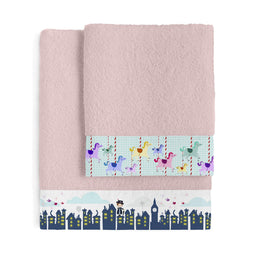 Happy Friday Nanny Towel set Pack of 2 Pink
