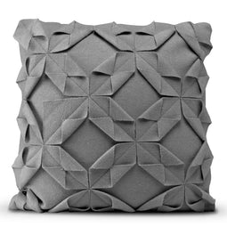 Happy Friday Origami felt Decorative cushion cover 50x50 cm Grey