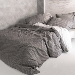 Happy Friday Oxford Duvet cover Grey