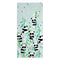 Happy Friday Panda garden blue Towel 70x150 cm
