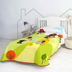Happy Friday Piggys Bedspread