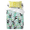 Happy Friday Panda garden blue Duvet cover set cot 2 piece