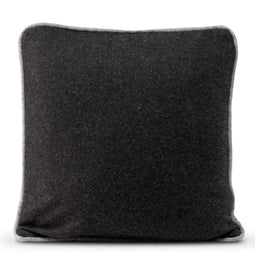 Happy Friday Piping felt Decorative cushion cover 50x50 cm Black