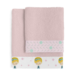 Happy Friday Pumpkin Towel set Pack of 2 Pink