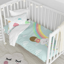 Happy Friday Rainbow Duvet cover set cot 2 piece
