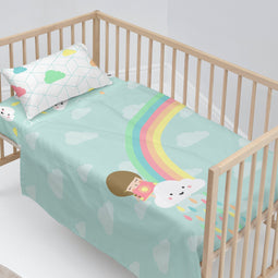Happy Friday Rainbow Sheet set cot 2 piece