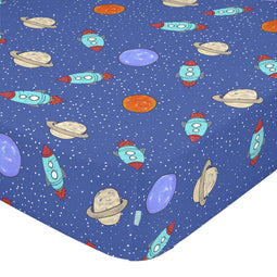 Happy Friday Space rocket Fitted sheet