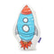 Happy Friday Space rocket Cushion 40x30 cm
