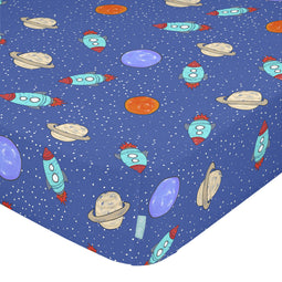 Happy Friday Space rocket Fitted sheet cot