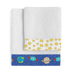 Happy Friday Space rocket Towel set Pack of 2
