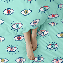 Happy Friday Stare Duvet cover