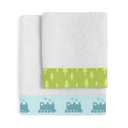 Happy Friday Train Towel set Pack of 2