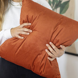 Happy Friday Velvet Decorative cushion cover 45x45 cm Orange