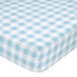 Happy Friday Vichy Fitted sheet Blue