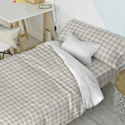 Happy Friday Vichy Duvet cover set 2 piece Beige