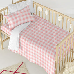 Happy Friday Vichy Duvet cover set cot 2 piece Pink