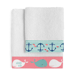 Happy Friday Whale Towel set Pack of 2