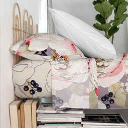 Happy Friday White peonies 200 TC Bed sheet