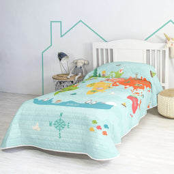 Happy Friday Bedspread World map 200x260 cm (Single) Multicolor