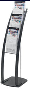 Deflecto Brochure holder on L-base with 6 compartments, ft A4, black